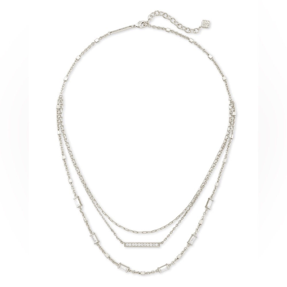 Kendra Scott Addison Triple Strand Necklace in Silver